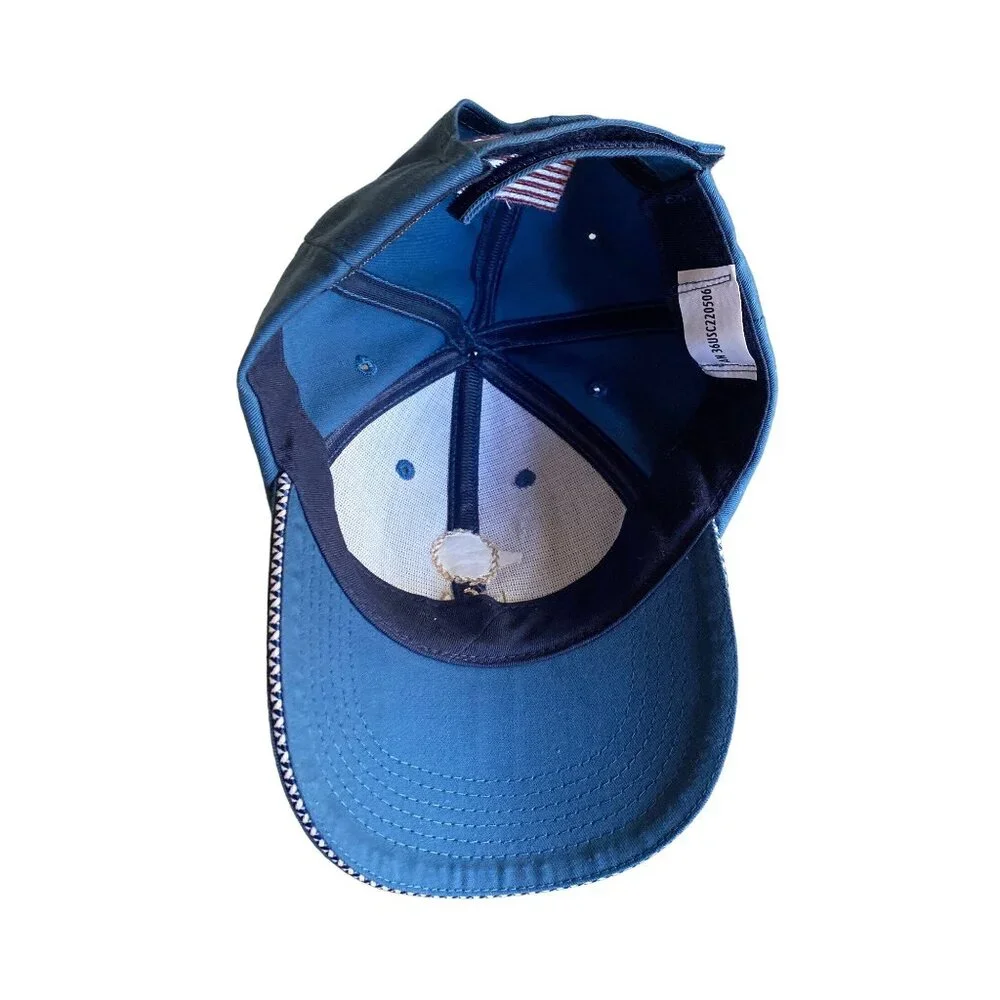 Vintage USA Olympic Blue Baseball Cap‎  Embroidered Flag
